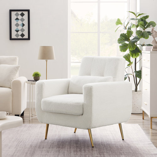White Upholstered Armchair 